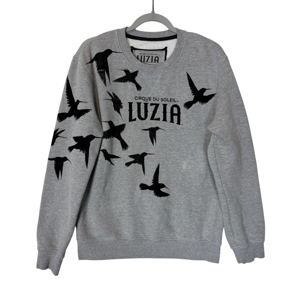 Cirque‎ Du Soleil Luzia Sweatshirt Mens Small Gray Fleece Hummingbird Graphic
